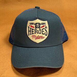 Heroes Motors Blason Blue Denim Trucker Hat/Cap, New!